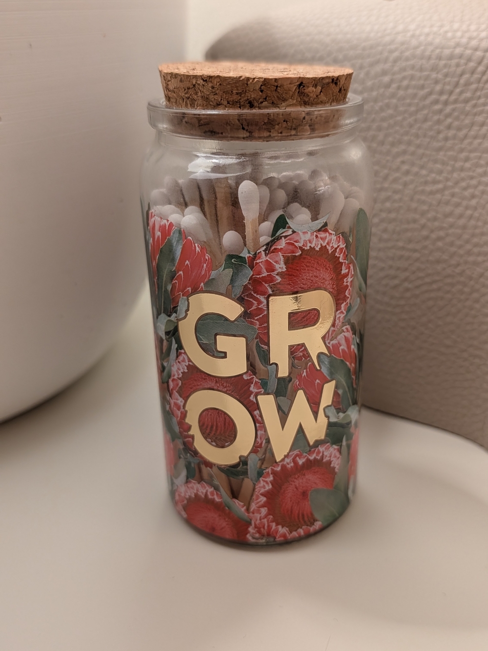 Grow Glass Jar with Cork Lid - Floral Design Match Cloche